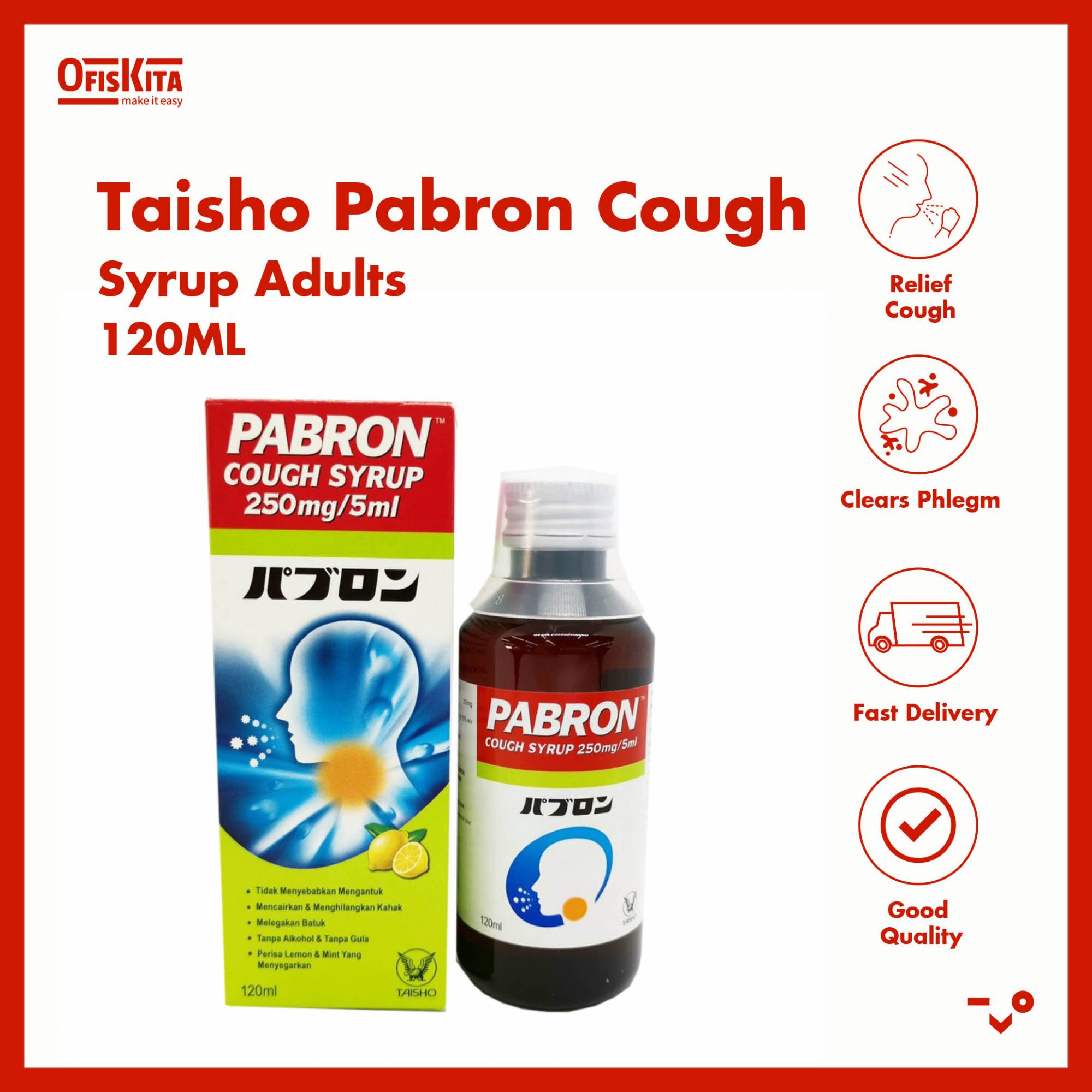 Ofiskita Taisho Pabron Cough Syrup Adults / Kids 120ML